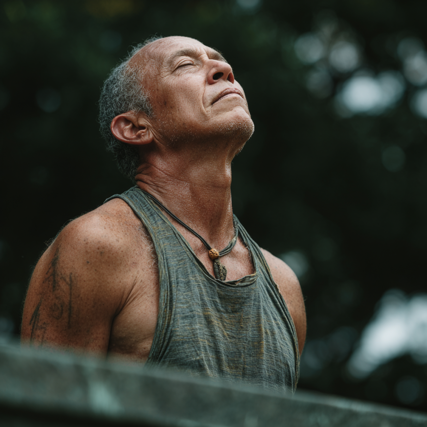 Зряла жена прави йога