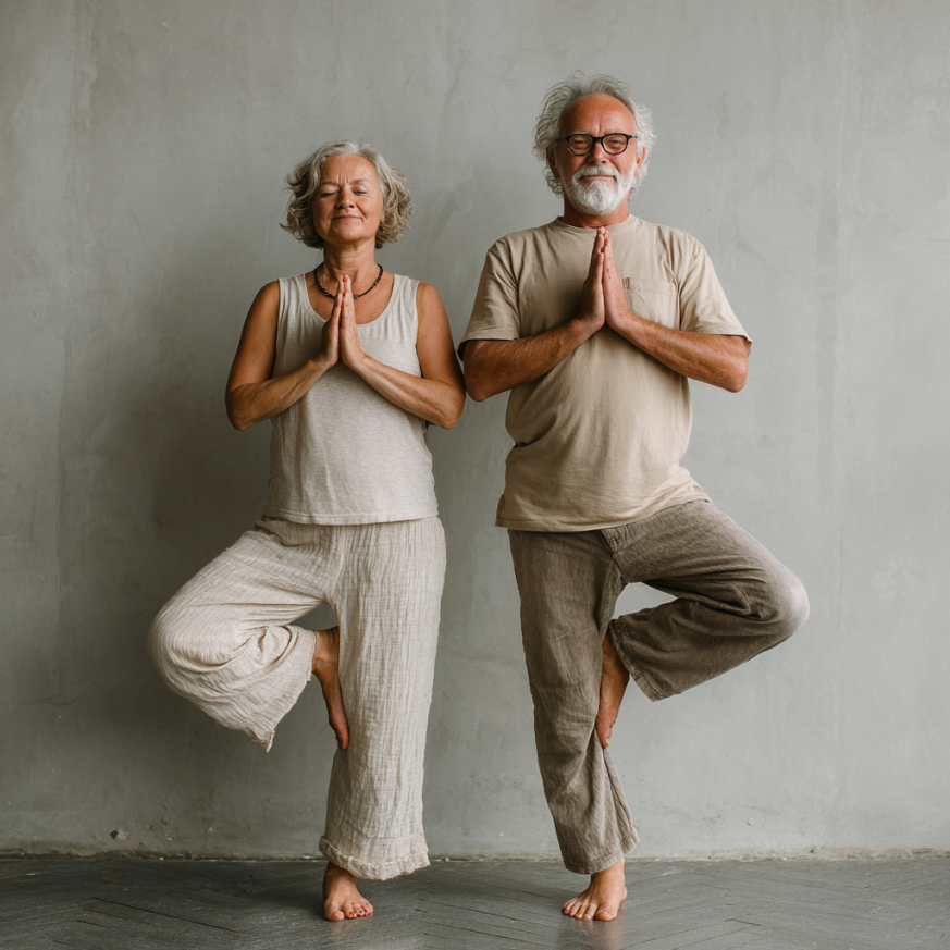 Инструктор показва модификации на йога пози